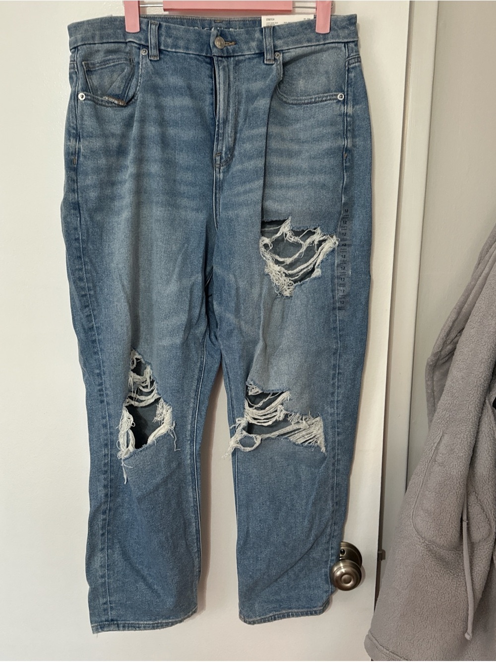 American Eagle Outfitters Distressed Light Blue Boyfriend Jeans